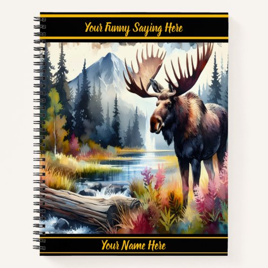 Moose in levendige herfstwildernis notitieboek (Voorkant)