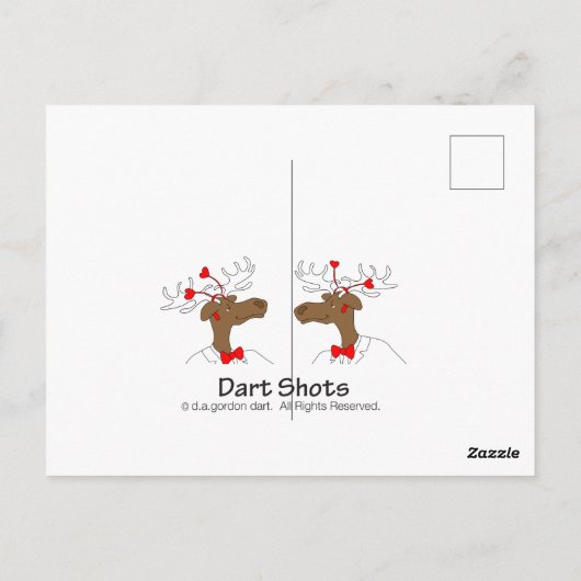 Moose in Love Briefkaart (Achterkant)