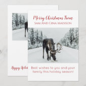 Moose In Sneeuwwildernis Kerst Kaart (Voorkant / Achterkant)