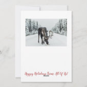 Moose In Sneeuwwildernis Kerst Kaart (Achterkant)