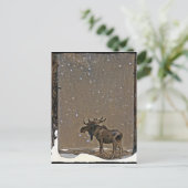 Moose in Snow Briefkaart (Staand voorkant)