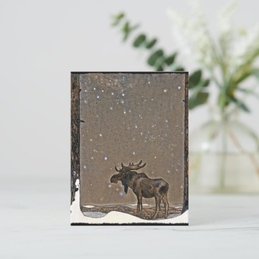 Moose in Snow Briefkaart (Staand voorkant)