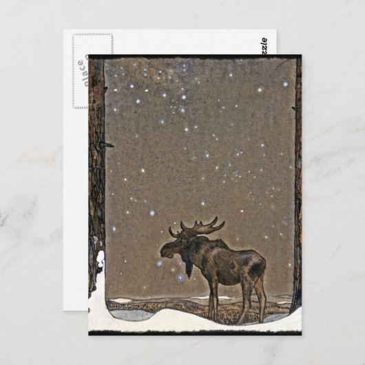 Moose in Snow Briefkaart (Voorkant / Achterkant)