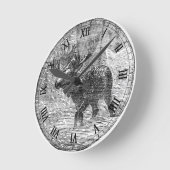 Moose in Snow Emblem Ronde Klok (Hoek)