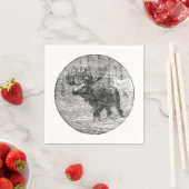 Moose in Snow Emblem Servetten (Insitu)