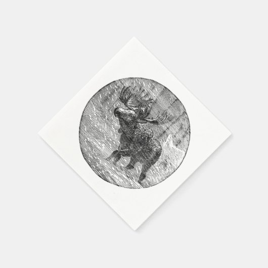Moose in Snow Emblem Servetten (Hoek)