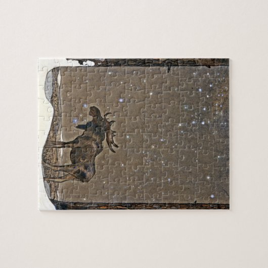 Moose in Snow Legpuzzel (Horizontaal)