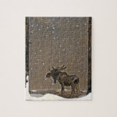 Moose in Snow Legpuzzel (Verticaal)