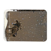 Moose in Snow Magneet (Horizontaal)