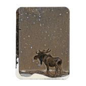 Moose in Snow Magneet (Verticaal)
