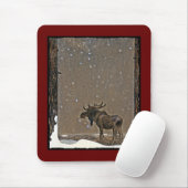 Moose in Snow Muismat (Met muis)