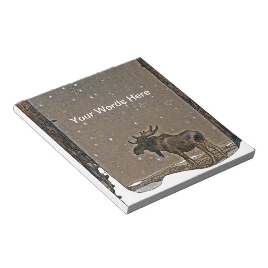 Moose in Snow Notitieblok (Schuin)