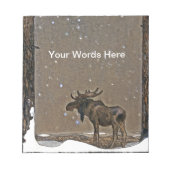 Moose in Snow Notitieblok (Voorkant)
