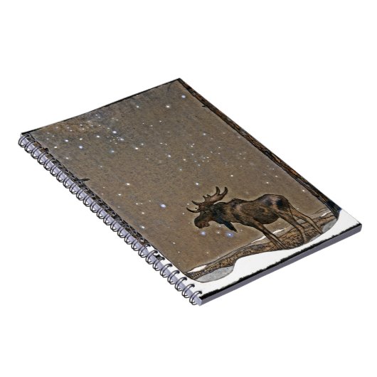 Moose in Snow Notitieboek (Rechterzijde)