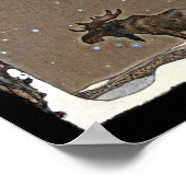 Moose in Snow Poster (Hoek)