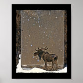 Moose in Snow Poster (Voorkant)