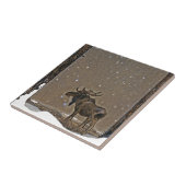 Moose in Snow Tegeltje (Zijkant)