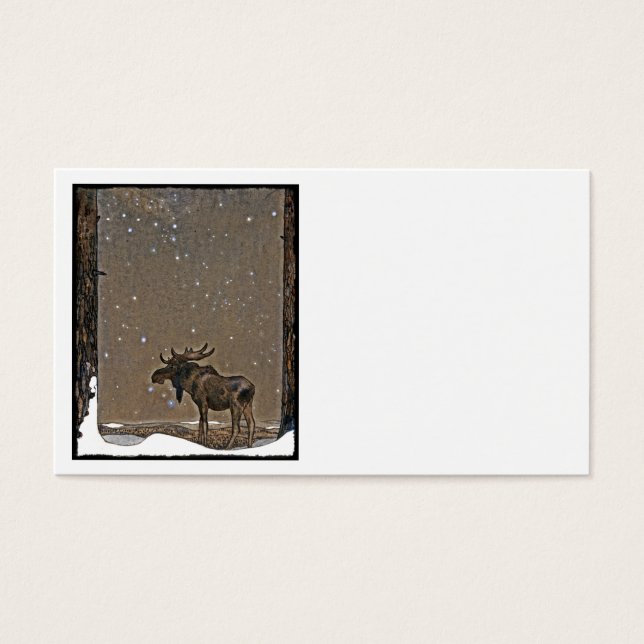 Moose in Snow Visitekaartjes (Voorkant)