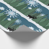 Moose in Snowflake Forest Wrapping Paper Cadeaupapier (Hoek)