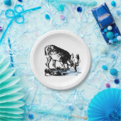 Moose in Stream Papieren Bordje (Feest)