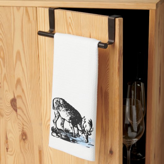 Moose in Stream Towel Theedoek (Derde Gevouwen)