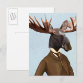 Moose in Suit Portret Briefkaart (Voorkant / Achterkant)