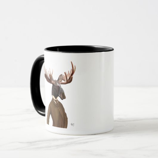 Moose in Suit Portret Mok (Voorkant links)