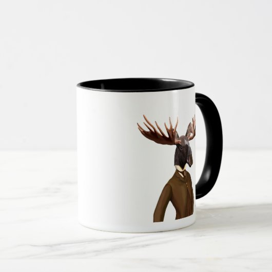 Moose in Suit Portret Mok (Voorkant rechts)