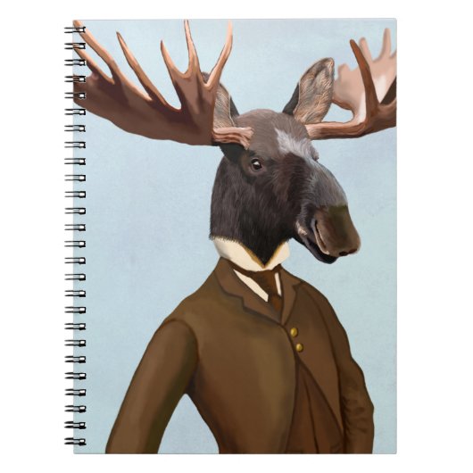 Moose in Suit Portret Notitieboek (Voorkant)