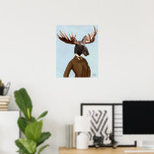 Moose in Suit Portret Poster (Thuiskantoor)