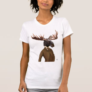 Moose in Suit Portret T-shirt