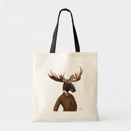 Moose in Suit Portret Tote Bag (Voorkant)