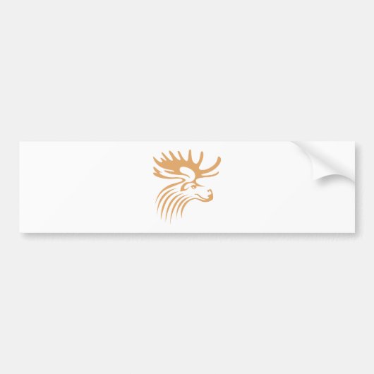 Moose in Swish Drawing Style Bumpersticker (Voorkant)