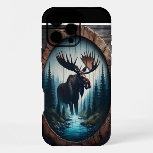Moose in the Mist iPhone Hoesje (Achterkant)