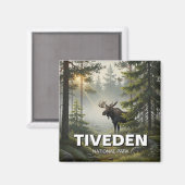 Moose in Tiveden National Park Zweden Reizen Magneet (Voorkant / Achterkant)