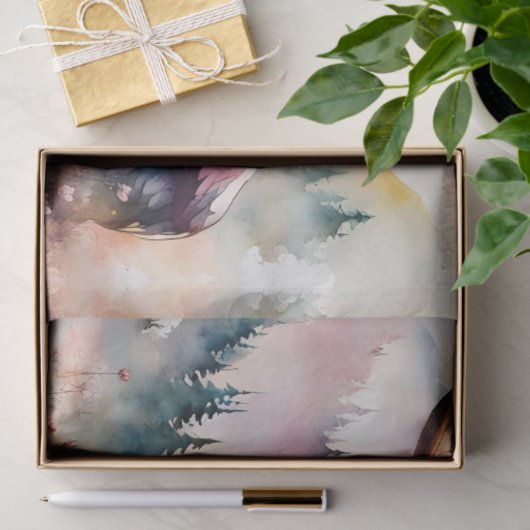 Moose in Wildflower waterverf Tissuepapier (Geschenk)