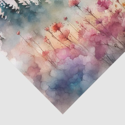 Moose in Wildflower waterverf Tissuepapier (Detail)