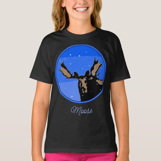 Moose in Winter  - Original Wildlife Art T-Shirt (Voorkant)