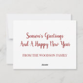 Moose In Winter Sneeuw Vakantie Kaart (Achterkant)