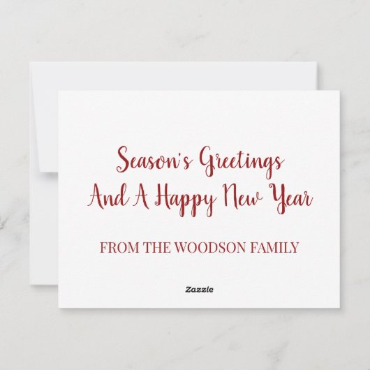 Moose In Winter Sneeuw Vakantie Kaart (Achterkant)