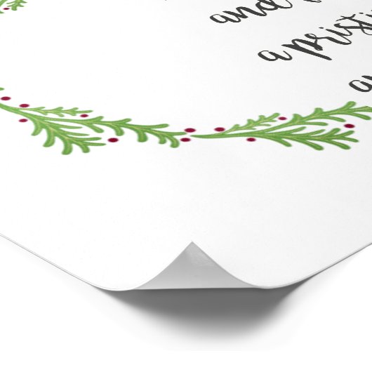 Moose in Winter Snow Photo Verse Merry Kerstmis Poster (Hoek)