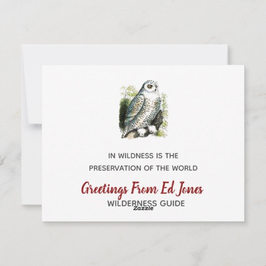 Moose in Winter Snow Wilderness Guide Holiday Card Feestdagenkaart (Achterkant)