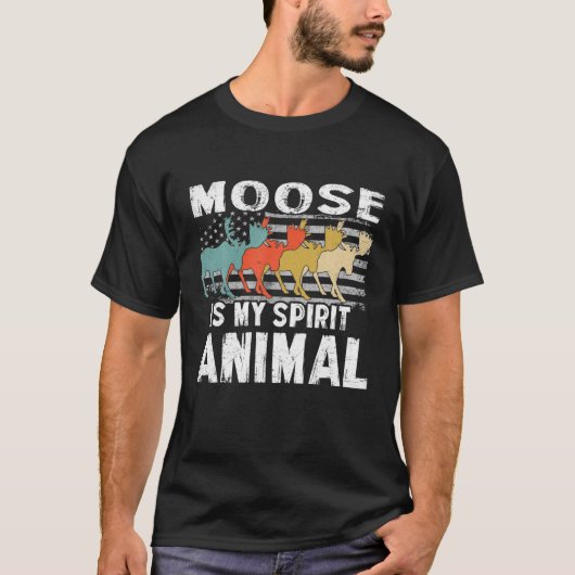 Moose is mijn  Amerikaanse vlag 4 T-shirt (Voorkant)