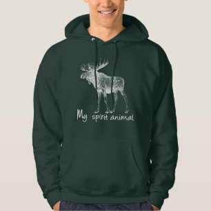 Moose is mijn geestesdier voor de natuur liefhebbe hoodie