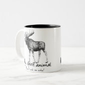 Moose is mijn geestesdier. Voor de natuur Tweekleurige Koffiemok (Voorkant links)
