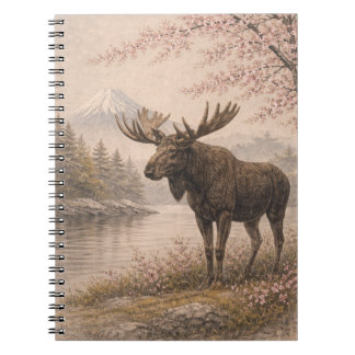 Moose Japanese Landscape Notebook, Wildlife Fusion Notitieboek
