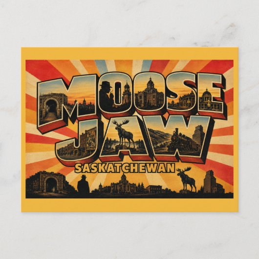 Moose Jaw Saskatchewan Tunnel City Briefkaart (Voorkant)