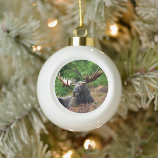 Moose Keramische Bal Ornament (Boom)