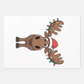 Moose Kerstboom Lights Funny Xmas Moose Lover Inpakpapier Vel (Voorkant)