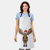 Moose Kerstboom Lights Funny Xmas Moose Lover Schort (Gedragen)